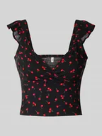 Koszulki i topy damskie - Top krótki o kroju slim fit z czystej wiskozy model ‘NOVA LIFE’ - miniaturka - grafika 1