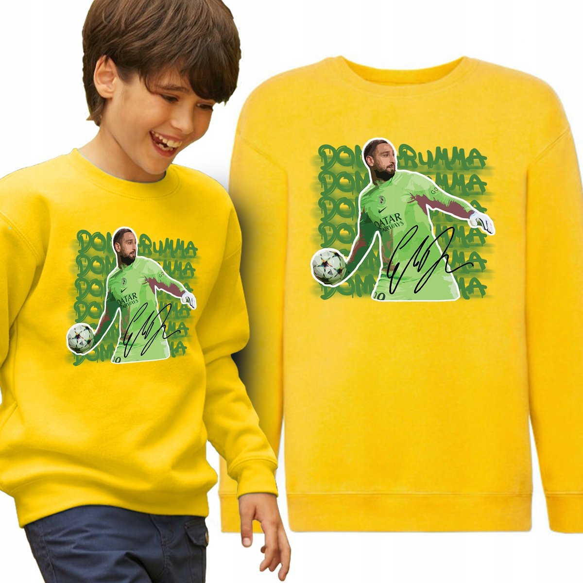 BLUZA DZIECIĘCA Żółta Na Prezent Mikołajki Piłkarz DONNARUMMA Wz 128