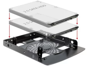 DeLOCK Adapter HDD sanki/szyna 3,5 na 2x2,5 (18198) - Obudowy i kieszenie na dyski twarde - miniaturka - grafika 1