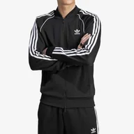 Bluzy sportowe męskie - Bluza Adidas Adicolor Originals Zapinane Kieszenie Czarna GF0198 - miniaturka - grafika 1