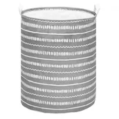 Kosze na bieliznę - Kosz Do Przechowywania Pojemnik Na Zabawki Ubrania Kremowo-Szary - miniaturka - grafika 1