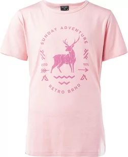 Dziecięca koszulka z krótkim rękawem Hi-tec Nina Jrg silver pink rozmiar 128/134 - Koszulki męskie - miniaturka - grafika 1