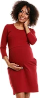 Sukienki ciążowe - PeeKaBoo Damska sukienka ciążowa Shtobbah Burgundy L/XL - miniaturka - grafika 1