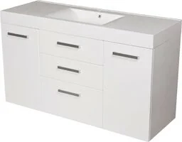 Szafka łazienkowa biała 140 cm z umywalką FOKUS NEW - Szafki łazienkowe - miniaturka - grafika 1