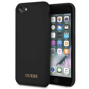 Guess Silicone - Etui iPhone 8 / 7 czarny - Etui i futerały do telefonów - miniaturka - grafika 1