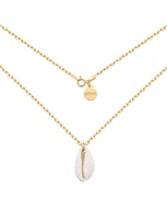 Łańcuszki - Złoty masywny łańcuszek z muszelką - miniaturka - grafika 1