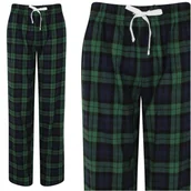 Piżamy damskie - Spodnie do spania spodnie piżamowe długie w kratkę zielone L - miniaturka - grafika 1