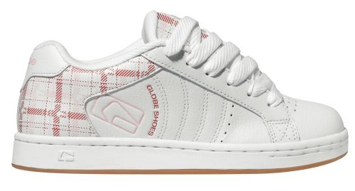 Globe Focus Girls GGFOC, dziewczęce buty sportowe - Skateboarding, białe, (white/red g plaid 11398), biały, 40.5 EU