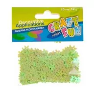 Scrapbooking - Craft With Fun Cekiny, zielone kwiaty metaliczne 10 mm - wysyłka w 24h !!! - miniaturka - grafika 1