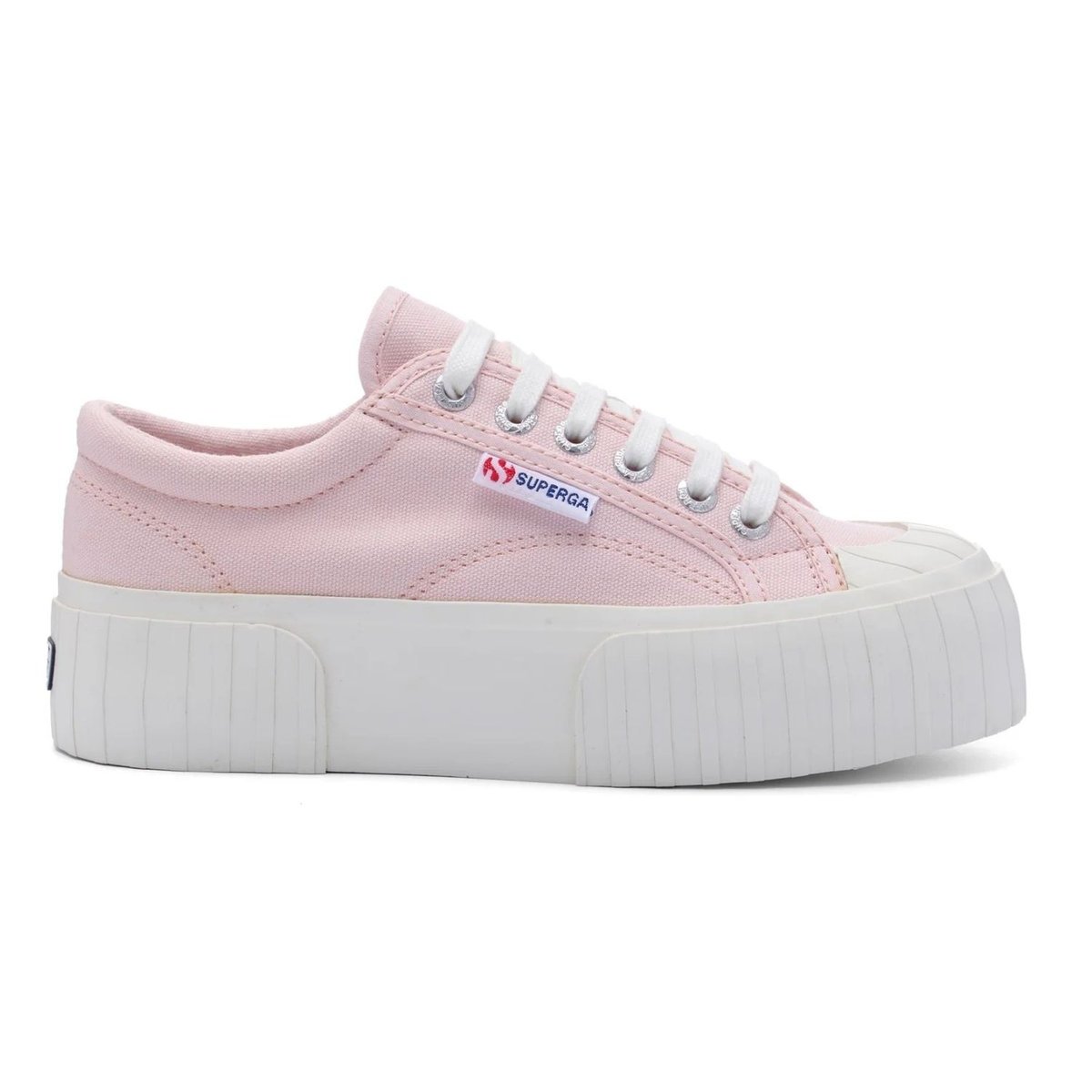 Buty damskie Superga Stripe trampki na platformie różowe-37
