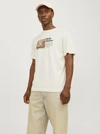 Koszulki męskie - Jack & Jones Koszulka w kolorze kremowym - miniaturka - grafika 1