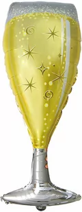 Balon foliowy Kieliszek szampana - 99 cm -1 szt. - Sylwester - miniaturka - grafika 1