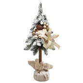 Choinki - Choinka na kołeczku ośnieżona dekorowana 65 cm prosecco mat - miniaturka - grafika 1