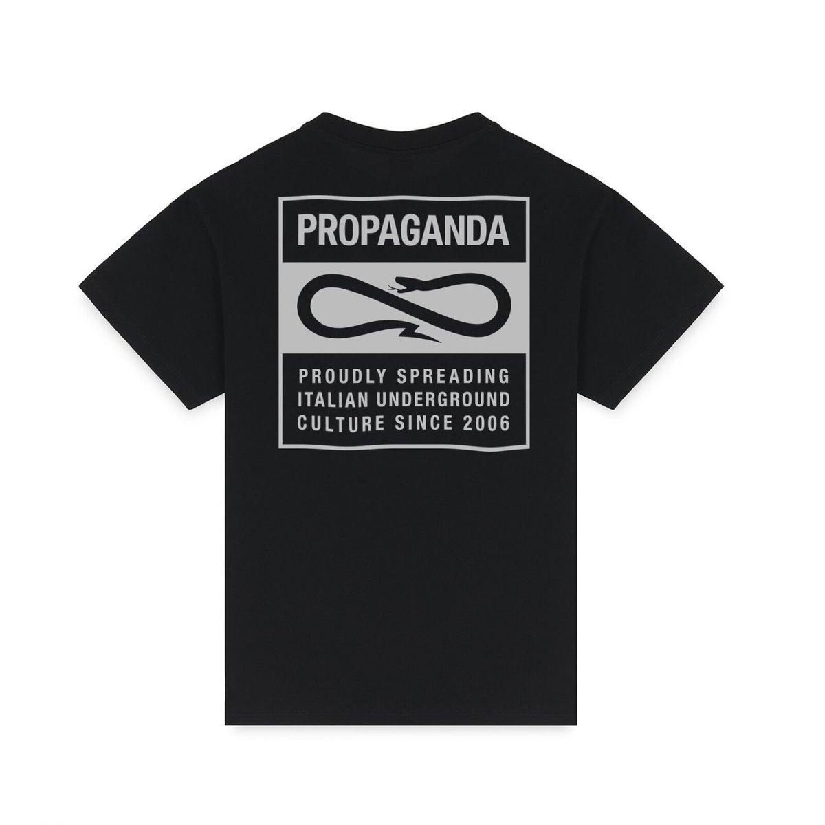 t-shirt mężczyzna propaganda prts546 label czarny