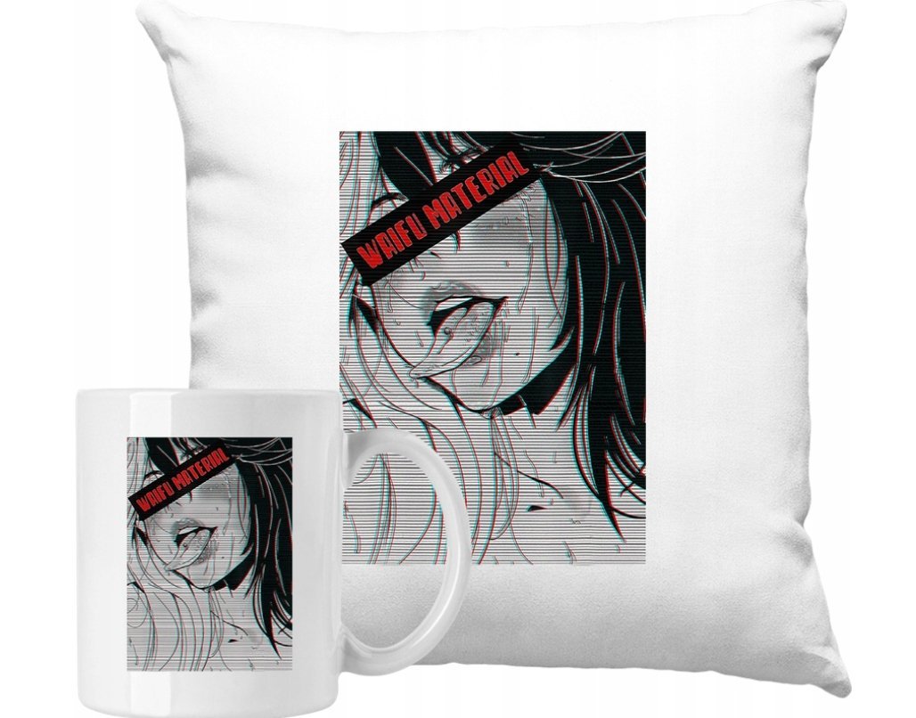 ZESTAW PODUSZKA + KUBEK Hentai Anime Pomysł Na Prezent + IMIĘ