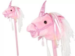 Hobby Horse Głowa Konia Na Kiju Z Dźwiekami Ok 70 Cm Różowy Jednorożec - Skoczki dla dzieci - miniaturka - grafika 1