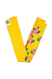 Spodnie i spodenki dla dziewczynek - Mini Rodini legginsy dziecięce kolor żółty z nadrukiem - grafika 1