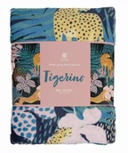 Koce - Koc Tigerino nowoczesny 150x200 turkus tygrys - miniaturka - grafika 1