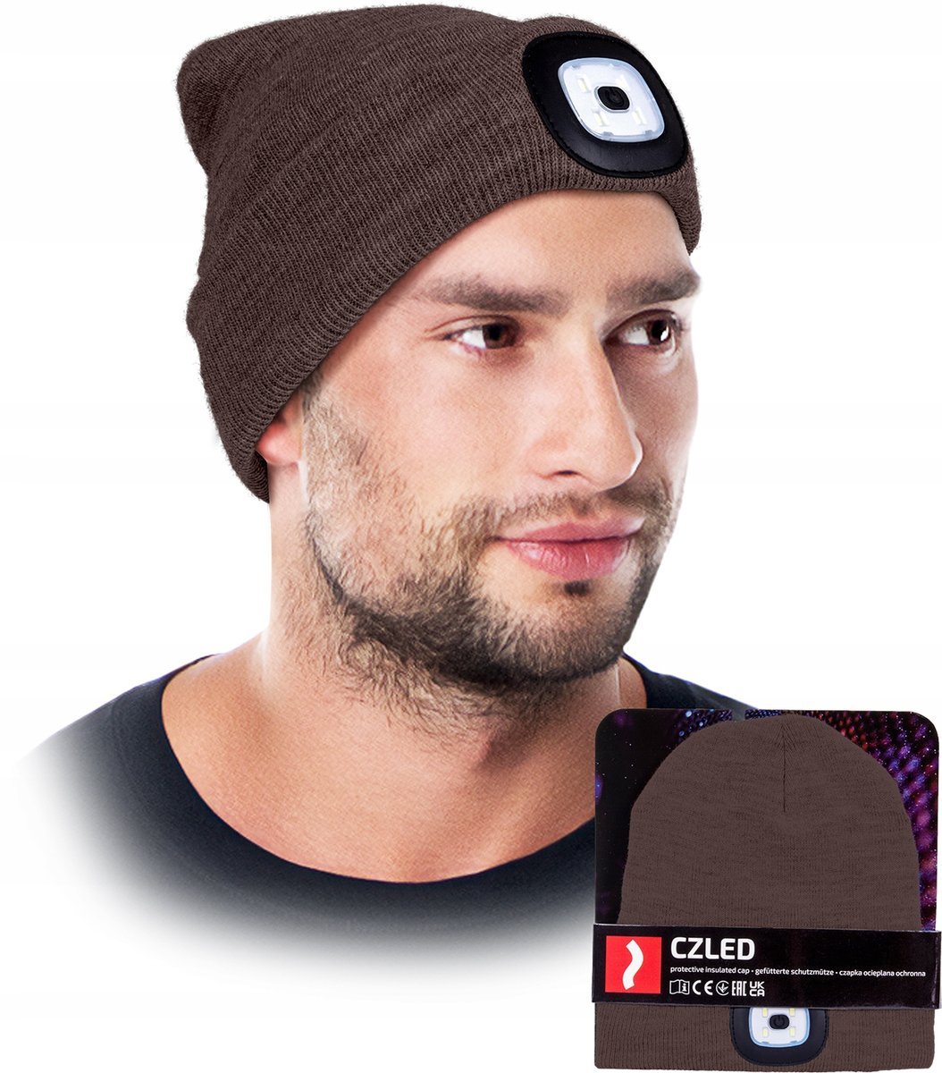 Czapka zimowa z latarką Reis CZLED BR r. 54-62