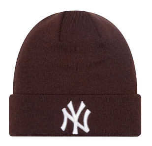 Czapka zimowa NEW ERA NYY League Knit Beanie brązowa - Czapki damskie - miniaturka - grafika 1