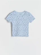 Koszulki dla dziewczynek - Reserved - Wzorzysty t-shirt - jasnoniebieski - miniaturka - grafika 1