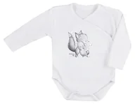 Body dla niemowląt - Body niemowlęce kopertowe białe Foxy, Koala baby 56 - miniaturka - grafika 1