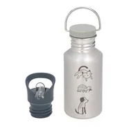 Bidony dla dzieci - Lassig, Happy Prints, Bidon ze stali nierdzewnej z dodatkową zakrętką z ustnikiem, 500 ml - miniaturka - grafika 1