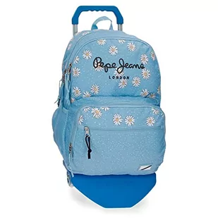 Pepe Jeans Katherine Plecak szkolny Podwójna komora z wózkiem Niebieski 31x46x16 cms Poliester 24,24L, niebieski, Talla única, Plecak szkolny podwójny schowek z wózkiem - Plecaki szkolne i tornistry - miniaturka - grafika 1