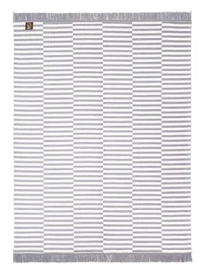 Koc bawełniano-akrylowy 150x200 biały szary w plażowe paski - Koce Koc bawełniano-akrylowy 150x200 biały szary w plażowe paski - Koce - miniaturka - grafika 1