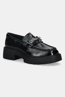 Mokasyny damskie - Calvin Klein mokasyny skórzane CHUNKY LOAFER HDW LTH damskie kolor czarny na platformie YW0YW02044 - miniaturka - grafika 1