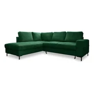 Narożniki - Ciemnozielony sztruksowy rozkładany narożnik (lewostronny) Lofty Lilly – Miuform - miniaturka - grafika 1