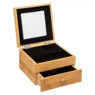 5five Simple Smart Szkatułka na biżuterię BAMBOO z lusterkiem 15x15x9,5 cm 161016 - Pudełka i szkatułki - miniaturka - grafika 1