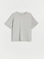 Koszulki dla dziewczynek - Reserved - Gładki t-shirt - jasnoszary - miniaturka - grafika 1