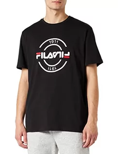 Koszulki męskie - FILA Męski T-shirt SIMI Graphic z t-shirtem, czarny, S, czarny, S - grafika 1