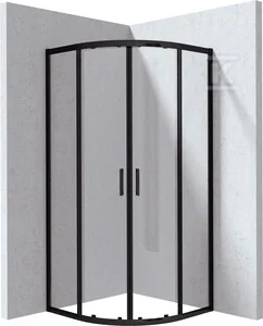 Kabina Onnline New półokrągła, profil nero, szkło transparentne 90x195cm - Kabiny prysznicowe - miniaturka - grafika 1