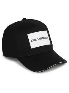 Karl Lagerfeld Kids Czapka w kolorze czarno-białym - Czapki dla dzieci - miniaturka - grafika 1