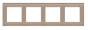Klawisze i ramki - Kontakt Simon Ramka poczwórna Nature Simon 55 - szkło mrożone beżowe - miniaturka - grafika 1