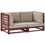 Sofy ogrodowe - Sofa ogrodowa z certyfikowanego drewna 2-osobowa mahoniowy brąz TRANI - miniaturka - grafika 1