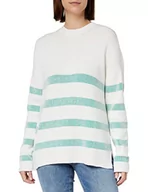 Kurtki damskie - Vila Women's VIRIL Stripe L/S Knit TOP-NOOS kurtka dzianinowa, White Alyssum/Stripes:Alhambra, M, White Alyssum/Stripes: alhambra, M - miniaturka - grafika 1