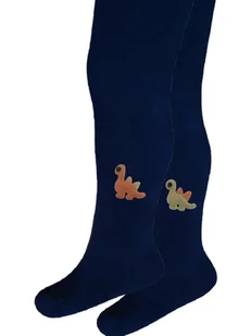 Chłopięce rajstopki z dinozaurami granatowe Milusie r.80/86 - Skarpetki damskie - miniaturka - grafika 1