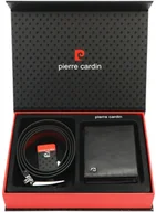 Paski - Zestaw Prezentowy Męski Portfel Pasek Skórzany Pierre Cardin Czarny NoSize - miniaturka - grafika 1