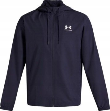 Męska Kurtka Wiatrówka Under Armour Granatowa Z Kapturem rozmiar M