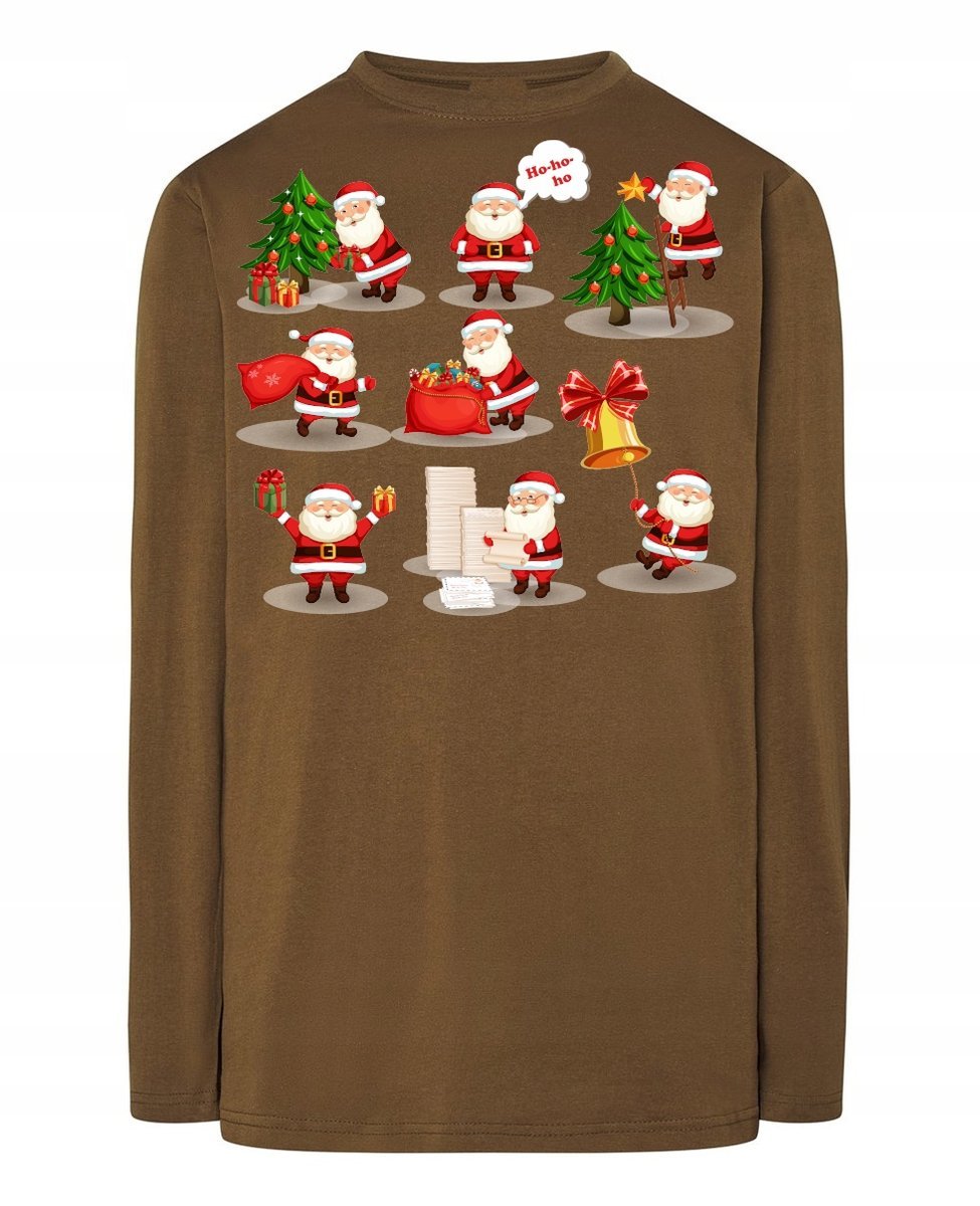Longsleeve nadruk Mikołaj Święta Prezenty Rozm.L
