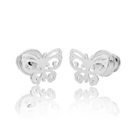 Kolczyki - Kolczyki motylki ażurowe rodowane - miniaturka - grafika 1