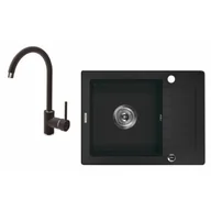 Zlewozmywaki z baterią - Deante Zlewozmywak granitowy ZORBA 1-kom + bateria ZQZA211A , ZQZA711A - miniaturka - grafika 1