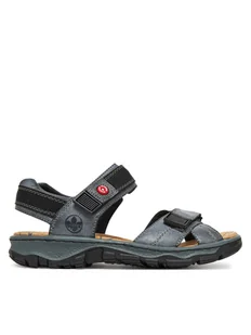 Rieker Sandały 68851-14 Niebieski - Sandały damskie - miniaturka - grafika 1