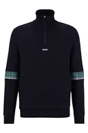 Bluzy męskie - BOSS Bluza męska 1, ciemnoniebieska 402, M, Dark Blue402., M - miniaturka - grafika 1