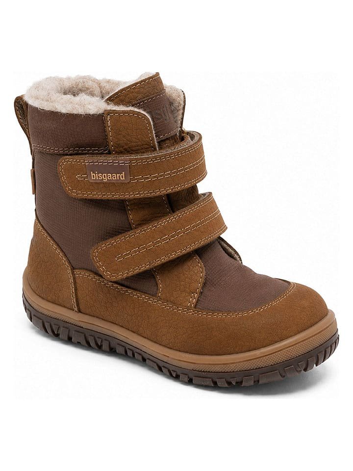 bisgaard Skórzane botki w kolorze khaki