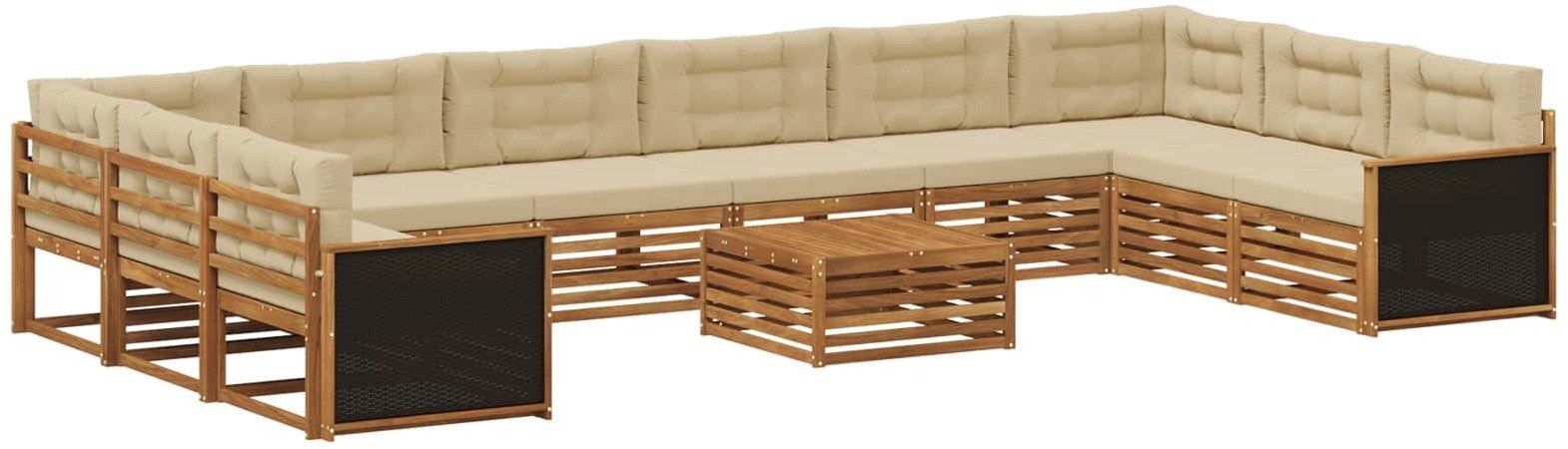 vidaXL Zestawy sof z poduszką 11 pcs Lite Drewno Akacji