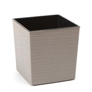 Doniczka na kwiaty z wkładem dłuto 19 cm, szary - Donice - miniaturka - grafika 1